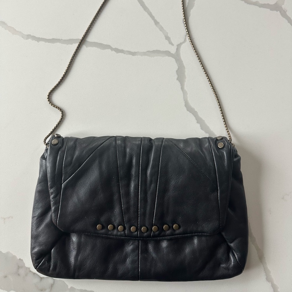 Lanvin Black Leather Chain Shoulder Bag